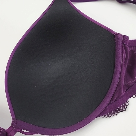⭐️2/ $40⭐️ La SENZA Obsession Dark Plum Purple Push Up Underwire Lace Bra 38D - Picture 9 of 14